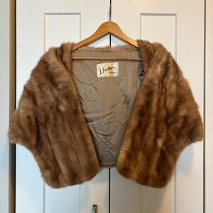 Elegant Brown Mink Fur Shrug